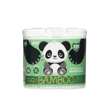Ватные палочки из бамбука WEIS Bamboo " Панда " 300шт