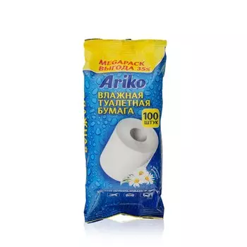 Влажная туалетная бумага Ariko с ароматом ромашки 100шт