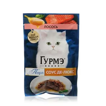 Влажный корм для кошек Гурмэ Перл Соус де-люкс " Лосось " 75г