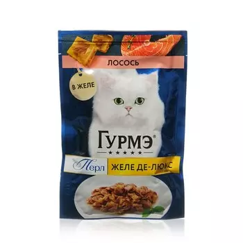 Влажный корм для кошек Гурмэ Перл Желе де-люкс " Лосось " 75г