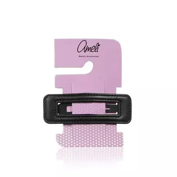 Заколка для волос Ameli Прямоугольник , кожа Черный