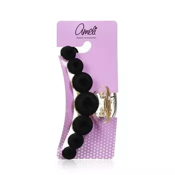 Заколка - краб для волос Ameli бархатные шары