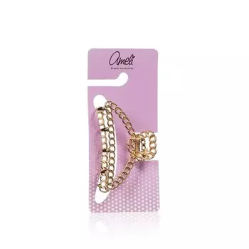 Заколка - краб для волос Ameli полукруг , цепочка , металл