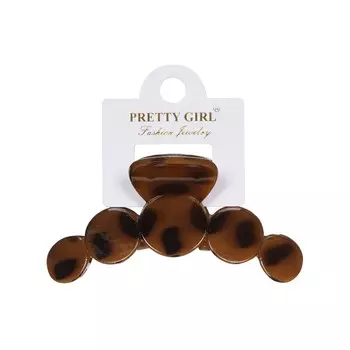 Заколка - краб для волос Farres Большие круги, леопардовый принт