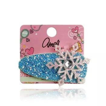 Зажим для волос Ameli " Снежинка " Голубая