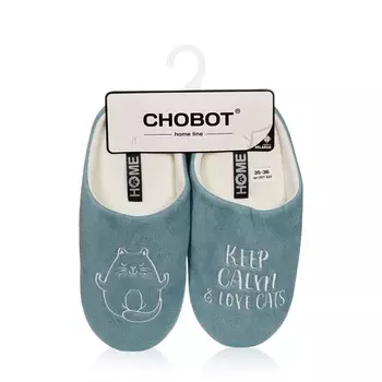 Женские домашние тапочки Home Line Keep Calm мята р.35-36