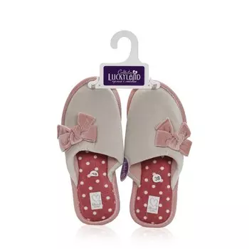 Женские домашние тапочки с закрытым носом Lucky Land Велюр бантик р.38-39