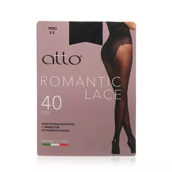 Женские колготки Atto Romantic Lace 40den Nero 2 размер