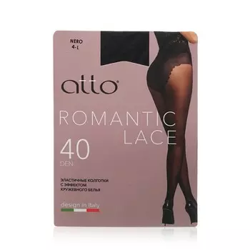 Женские колготки Atto Romantic Lace 40den Nero 4 размер
