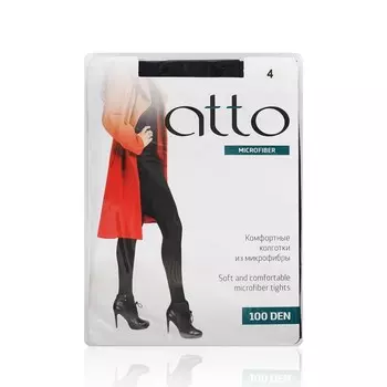 Женские колготки Atto Velour из микрофибры 100den черные 4 размер