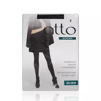 Женские колготки Atto Velour из микрофибры 80den черные 2 размер