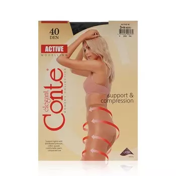 Женские колготки Conte Active 40den Nero 3 размер