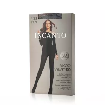Женские колготки INCANTO Micro velvet из микрофибры 100den Nero 2 размер