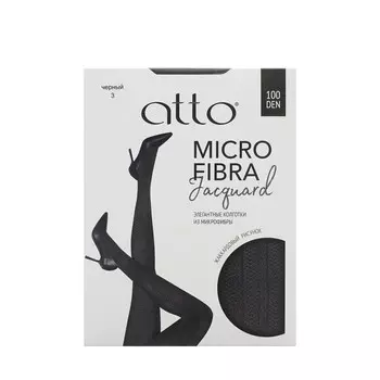 Женские колготки из микрофибры Atto Jacquard 100den Черный 3 размер