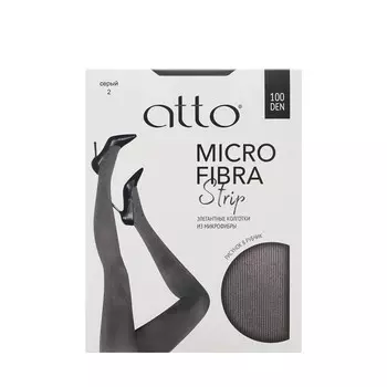 Женские колготки из микрофибры Atto Strip 100den Серый 2 размер