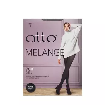 Женские матовые колготки из микрофибры Atto Melange 70den Кофе 3 размер