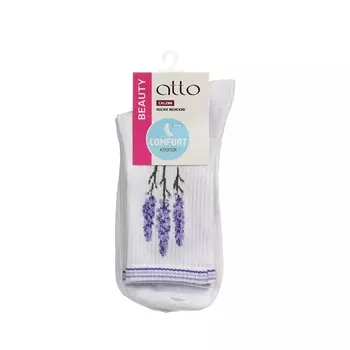 Женские носки Atto Beauty " Лаванда " Белый р.23-25