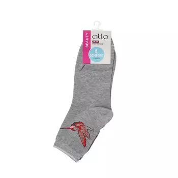 Женские носки Atto C1428 трикотажные , серый меланж , р.23-25