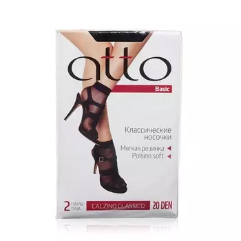 Женские носки Atto капроновые черные 2 пары