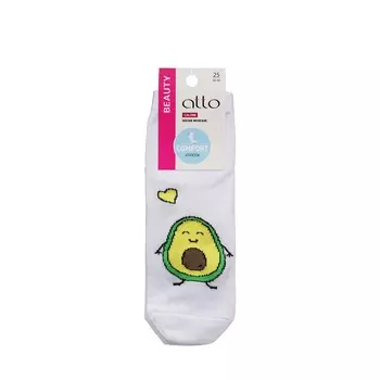 Женские носки Atto трикотажные " Авокадо " , белые , р.25