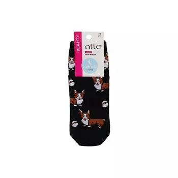 Женские носки Atto трикотажные " Корги " 39-8ЛС , черные , р.23