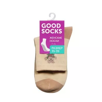 Женские носки Good Socks " Мишка " Бежевый р.35-39
