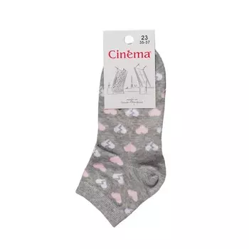 Женские носки Opium 3-5ЛС укороченные с рисунком " Сердца " , светло-серый меланж , р.23