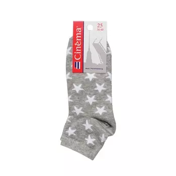 Женские носки Opium 5-2ЛС укороченные с рисунком " звезды " , светло-серый меланж , р.25
