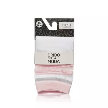 Женские носки с люрексом Grido della Moda " Прозрачные полоски " , Белый , р.25