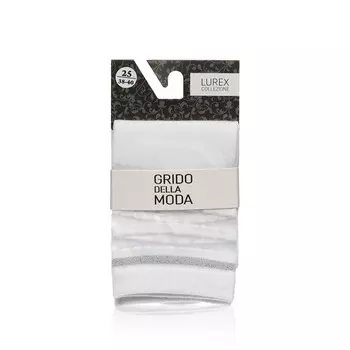 Женские носки с люрексом Grido della Moda " Прозрачные полоски " , Белый , р.25