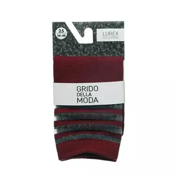 Женские носки с люрексом Grido della Moda " Прозрачные полоски " Бордо р.25