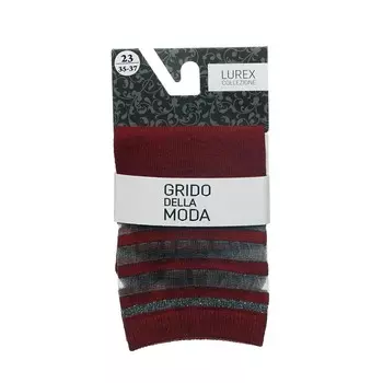 Женские носки с люрексом Grido della Moda " Прозрачные полоски " Бордо