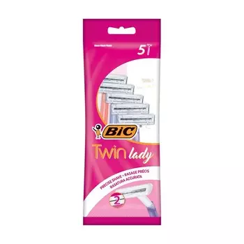 Женские одноразовые станки Bic Twin lady , 2 лезвия , 5шт