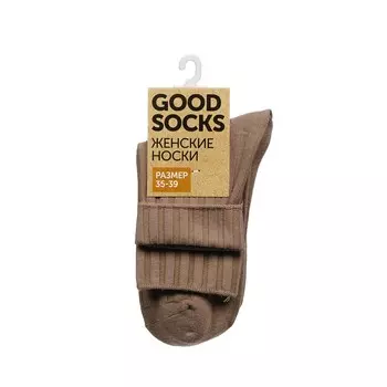 Женские однотонные носки Good Socks Лапша без резинки Коричневый р.35-39