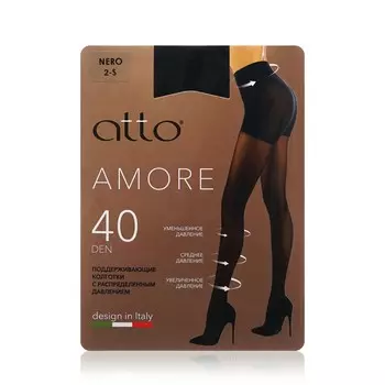 Женские поддерживающие колготки Atto Amore 40den Nero 2 размер