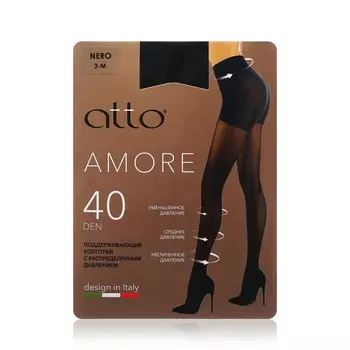 Женские поддерживающие колготки Atto Amore 40den Nero 3 размер