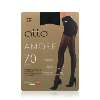 Женские поддерживающие колготки Atto Amore 70den Nero 3 размер