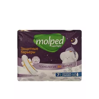Женские прокладки с барьерами Molped Super Ночные 7шт