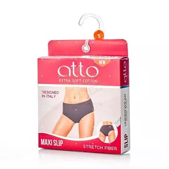 Женские трусы - слипы Atto с ажурной резинкой черные S