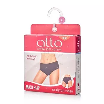 Женские трусы - слипы Atto с ажурной резинкой черные L