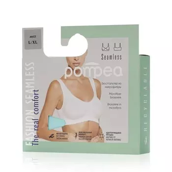 Женский бюстгалтер из микрофибры Pompea Seamless , Аквамариновый , L/XL