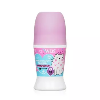 Женский шариковый дезодорант - антиперспирант WEIS " антибактериальная защита " 50мл