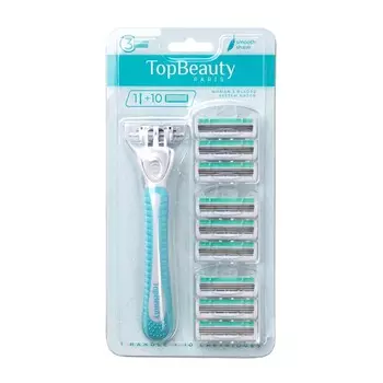 Женский станок TopBeauty Paris + сменные кассеты 3 лезвия 10шт