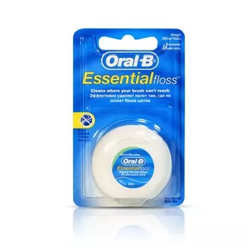 Зубная нить Oral-B ESSENTIAL FLOSS вощеная , с мятным вкусом 50м