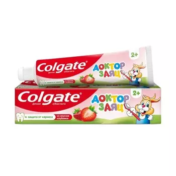 Детская зубная паста Colgate Доктор заяц со вкусом клубники 2+ 50мл