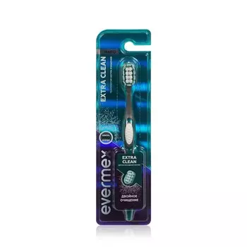 Зубная щетка Evermex Extra Clean жесткая зеленая