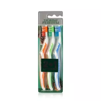 Зубная щетка Таёжные рецепты средней жесткости " интенсивный уход 2+1 бесплатно