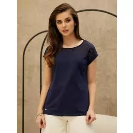 Футболка "Floral Shadow", темно-синий