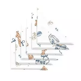 Комплект салфеток рогожка 32х32 см (6 шт.) "Зайчики"