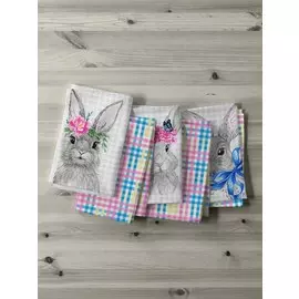 Комплект вафельных полотенец "Rabbit", 6 шт.